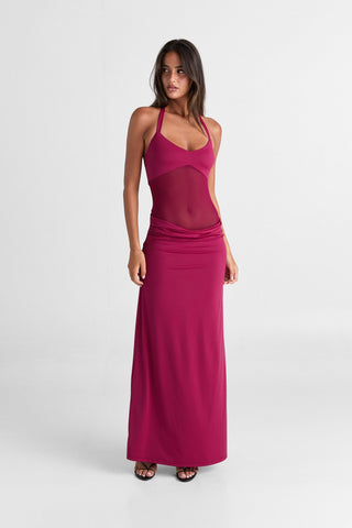 Vestido Sariya Maxi – Rubí Intenso