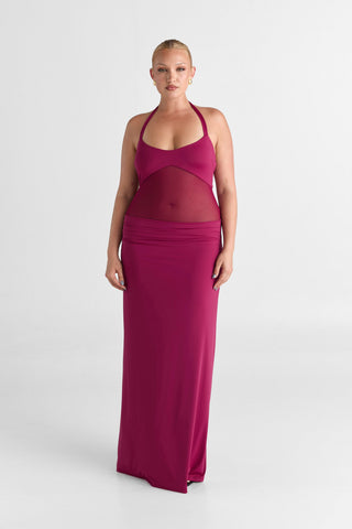 Vestido Sariya Maxi – Rubí Intenso