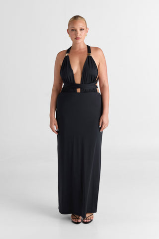Vestido Mira Maxi – Negro Elegante