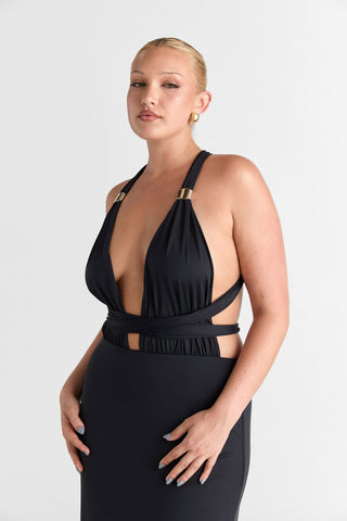 Vestido Mira Maxi – Negro Elegante