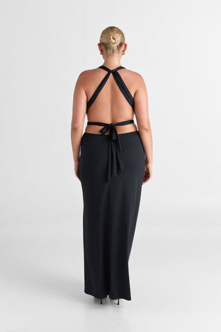 Vestido Mira Maxi – Negro Elegante