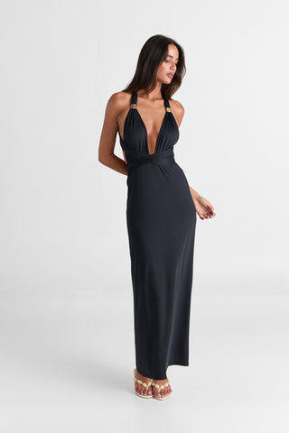 Vestido Mira Maxi – Negro Elegante
