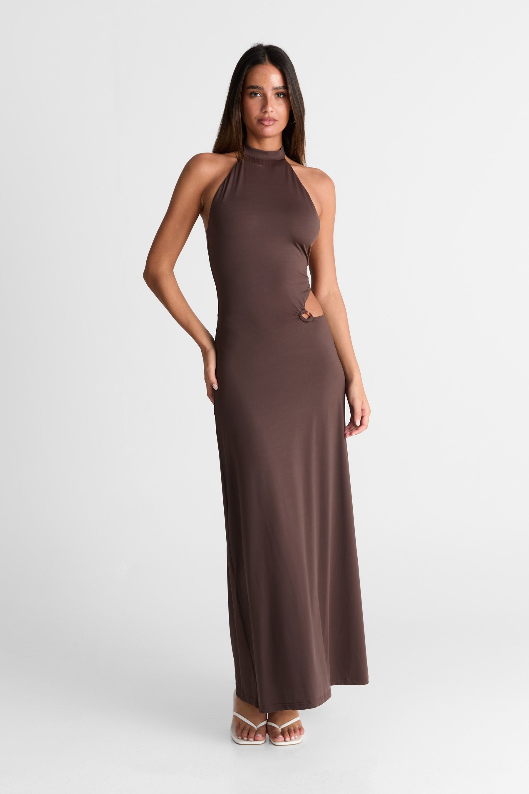 Vestido Aurora Maxi – Chocolate Elegante