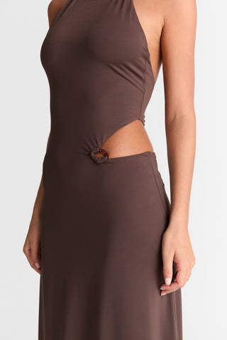Vestido Aurora Maxi – Chocolate Elegante