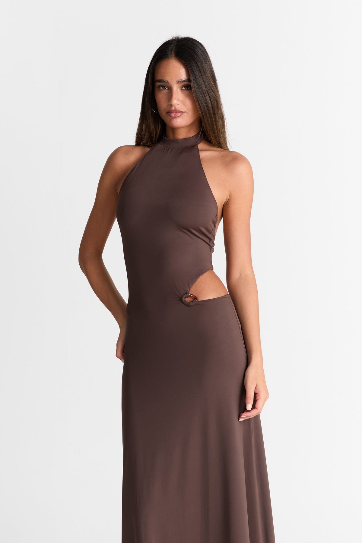 Vestido Aurora Maxi – Chocolate Elegante