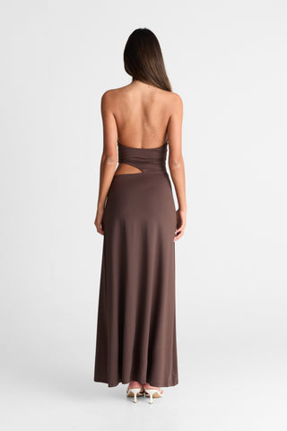 Vestido Aurora Maxi – Chocolate Elegante