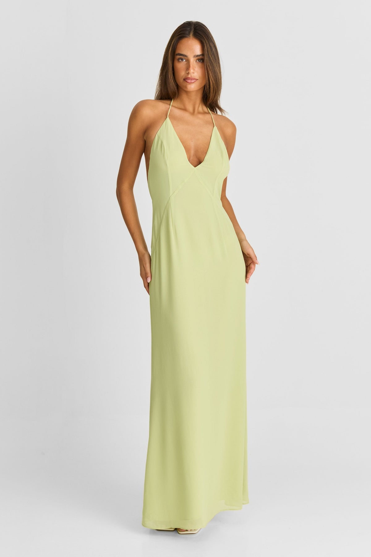 Vestido Elara Maxi – Verde Manzana