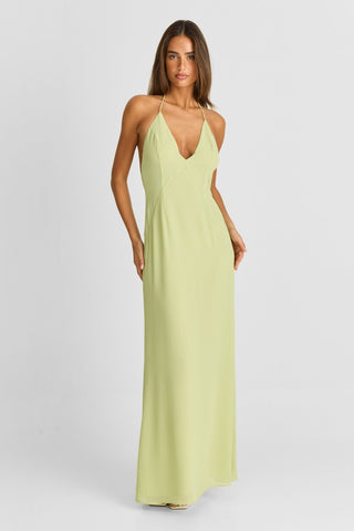 Vestido Elara Maxi – Verde Manzana