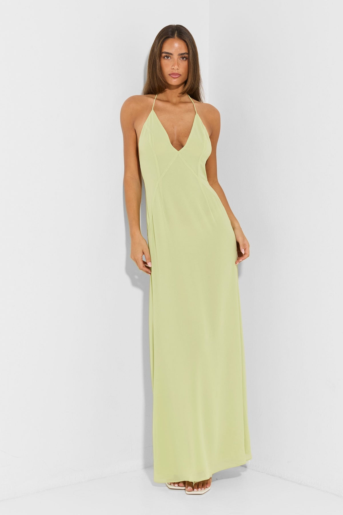 Vestido Elara Maxi – Verde Manzana