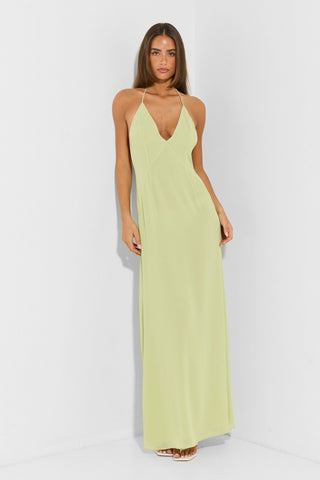 Vestido Elara Maxi – Verde Manzana