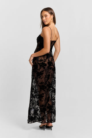 Vestido Ophelia Maxi – Negro Elegancia