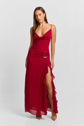 Vestido Odette Maxi – Rojo Pasión