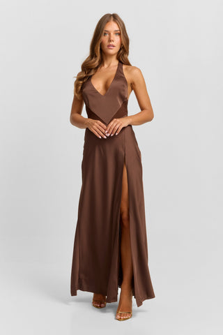 Vestido Arabella Maxi – Chocolate Sofisticado