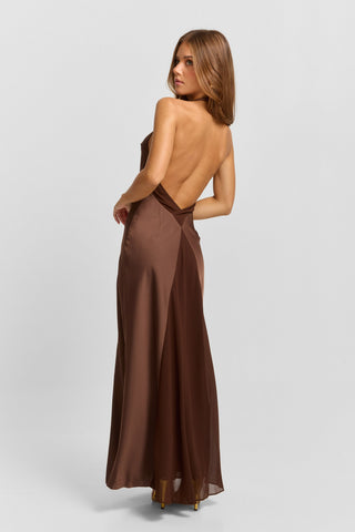 Vestido Arabella Maxi – Chocolate Sofisticado