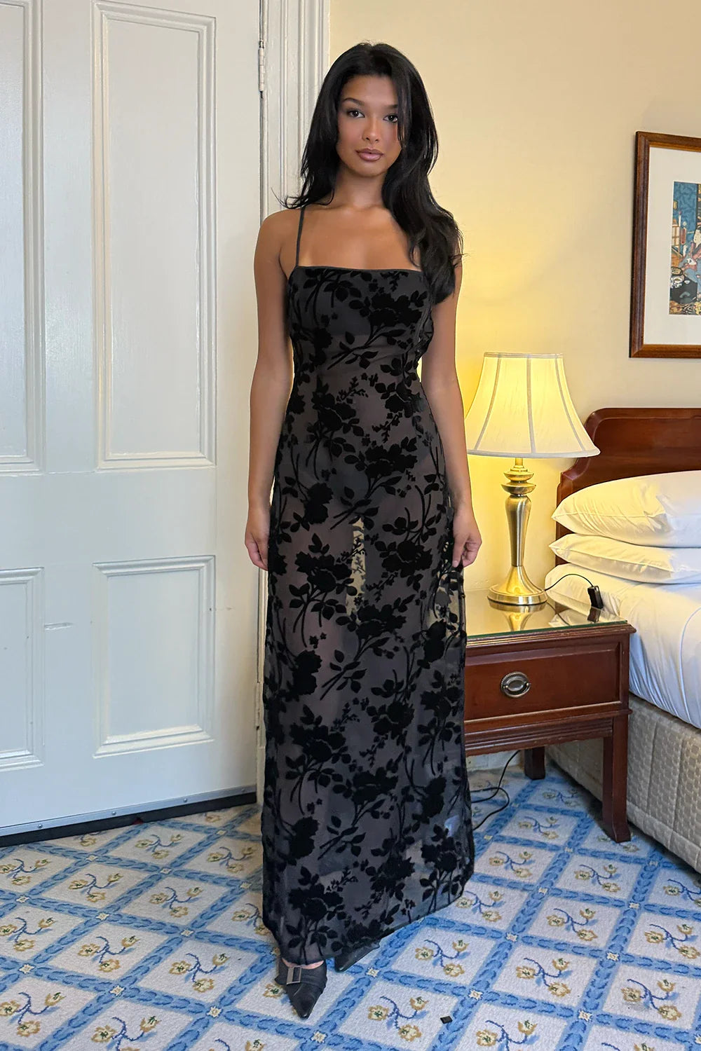 Vestido Ophelia Maxi – Negro Elegancia