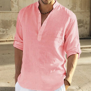 Camisa Linen Core – Stand Collar