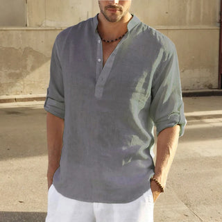 Camisa Linen Core – Stand Collar