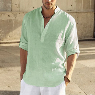 Camisa Linen Core – Stand Collar