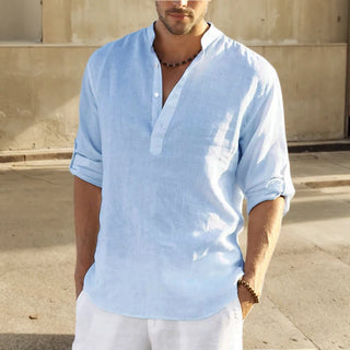Camisa Linen Core – Stand Collar