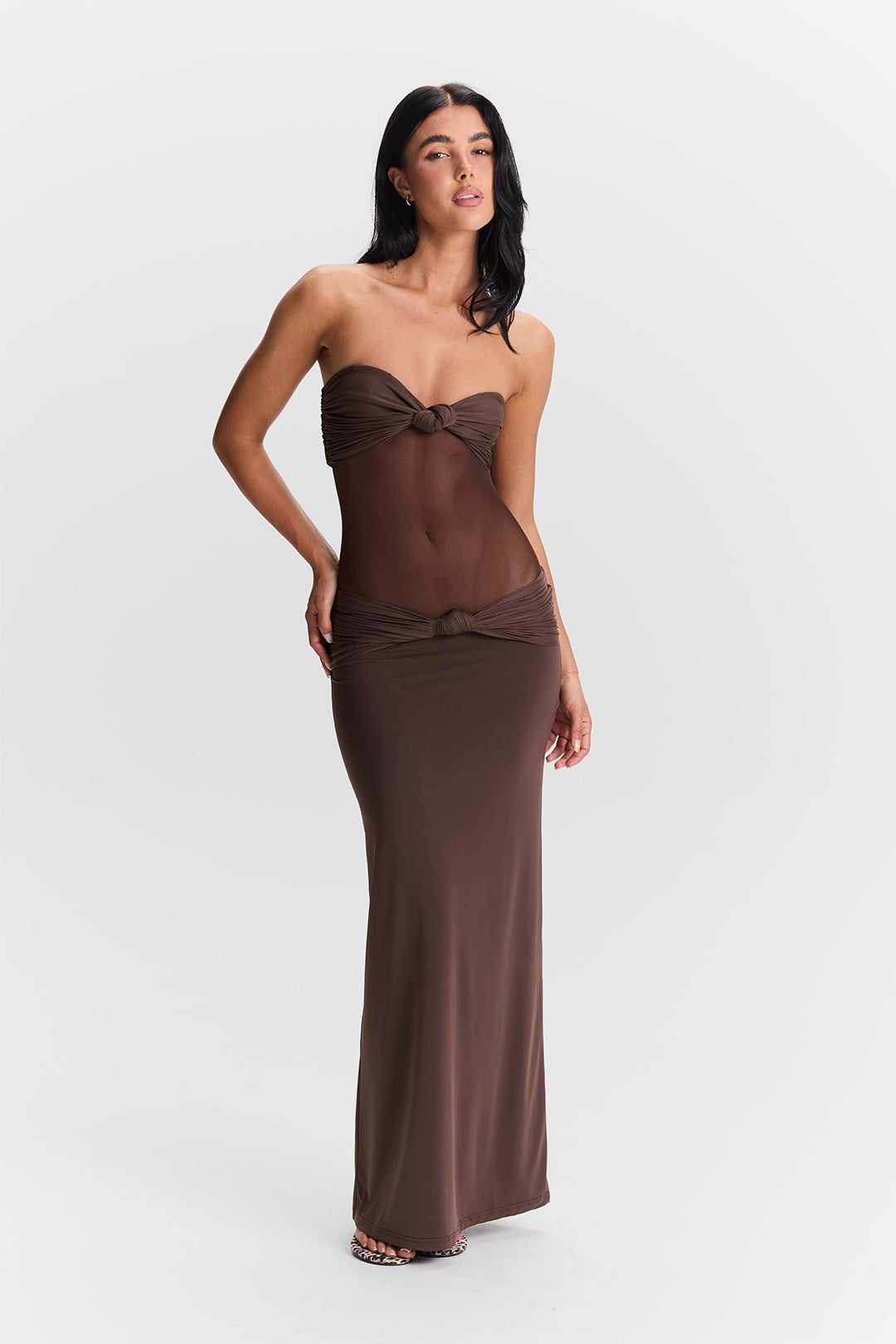 Vestido Amara Maxi – Marrón Cacao