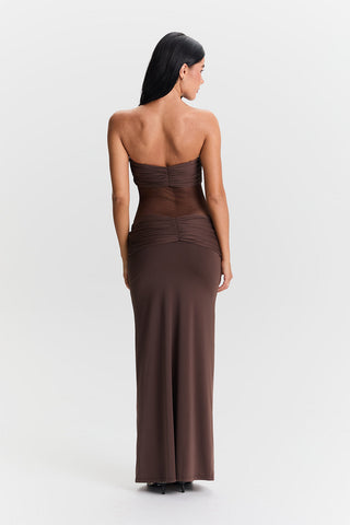 Vestido Amara Maxi – Marrón Cacao