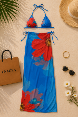 Bikini Azure Bloom – 3 Piece Set