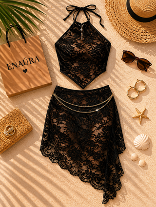 Conjunto Amelie Lace – Halter Fit