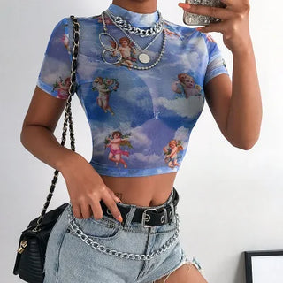 Top Angel Mesh – Estilo Urbano