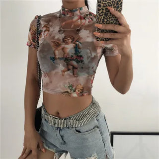 Top Angel Mesh – Estilo Urbano