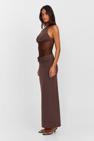 Vestido Nysa Maxi – Marrón Cacao