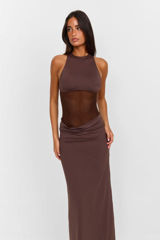 Vestido Nysa Maxi – Marrón Cacao