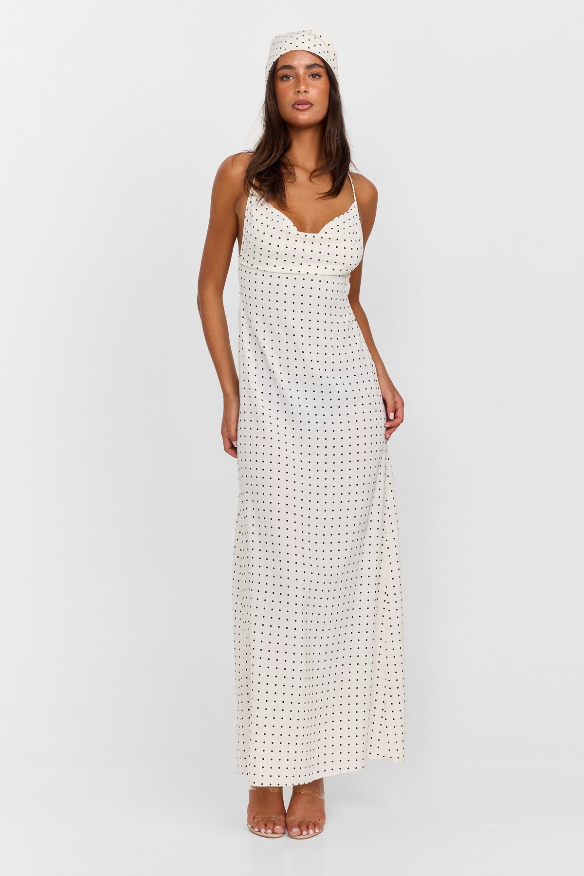Vestido Lottie Maxi – Blanco Lunares