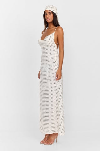 Vestido Lottie Maxi – Blanco Lunares
