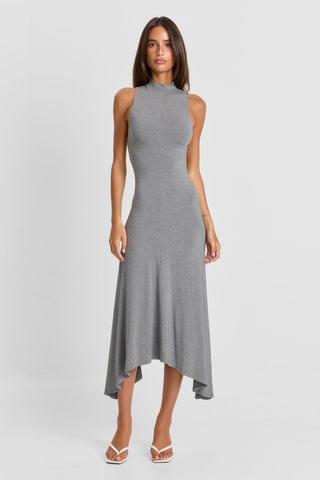 Vestido Maeve Midi – Gris Jaspeado