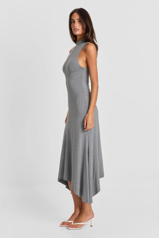 Vestido Maeve Midi – Gris Jaspeado