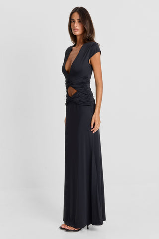 Vestido Arielle Maxi – Negro Sofisticado