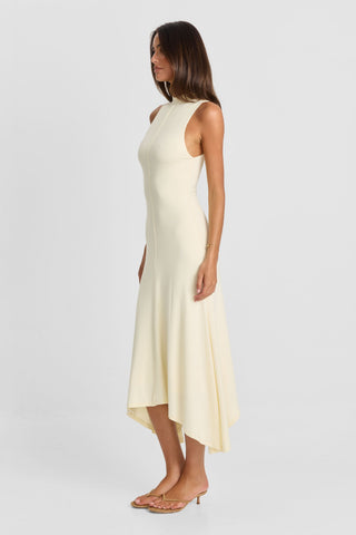 Vestido Maeve Midi – Amarillo Mantequilla