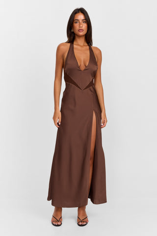 Vestido Arabella Maxi – Chocolate Sofisticado
