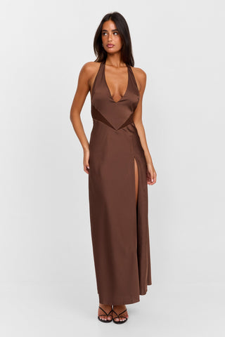 Vestido Arabella Maxi – Chocolate Sofisticado
