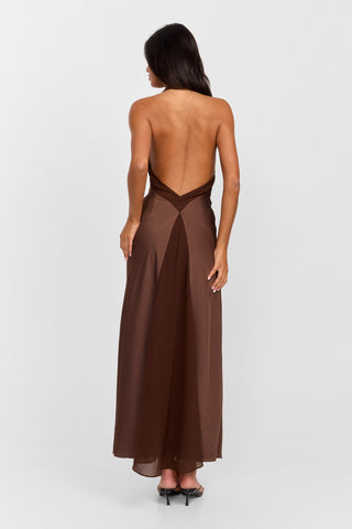 Vestido Arabella Maxi – Chocolate Sofisticado