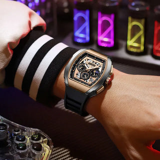 Reloj cuadrado skeleton automático - 3 Colores