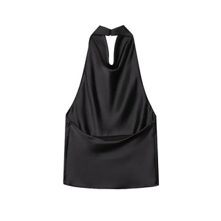Top Satin Halter – Estilo Verano