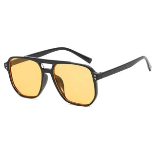 Gafas de Sol Vintage de Diseñador para Hombre y Mujer, Montura Cuadrada, Protección UV400, Gafas de Verano con Doble Barra