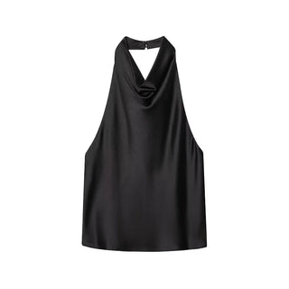 Top Satin Halter – Estilo Verano
