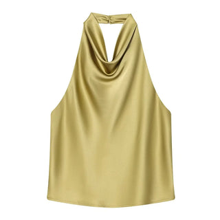 Top Satin Halter – Estilo Verano