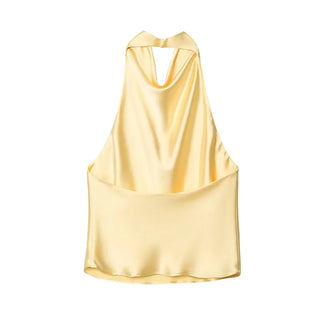 Top Satin Halter – Estilo Verano