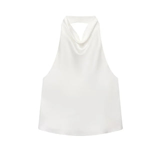 Top Satin Halter – Estilo Verano