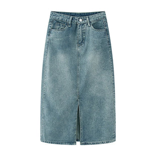 Falda Denim Retro – Estilo Abertura