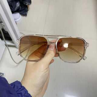 Gafas de Sol Vintage de Diseñador para Hombre y Mujer, Montura Cuadrada, Protección UV400, Gafas de Verano con Doble Barra