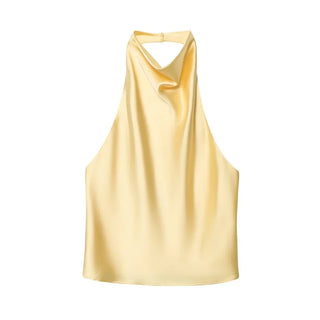 Top Satin Halter – Estilo Verano